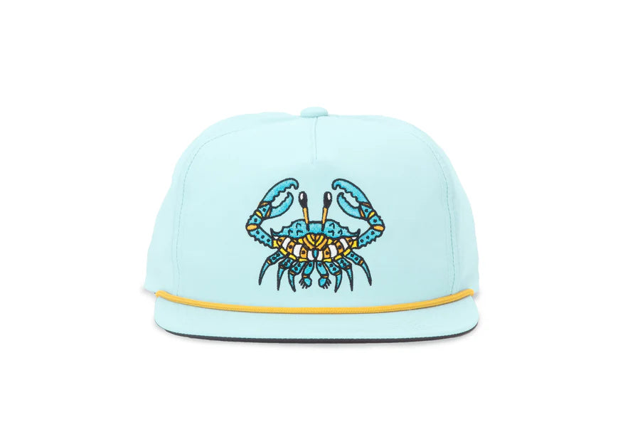 Crab Flat Brim Performance Hat - Seafoam