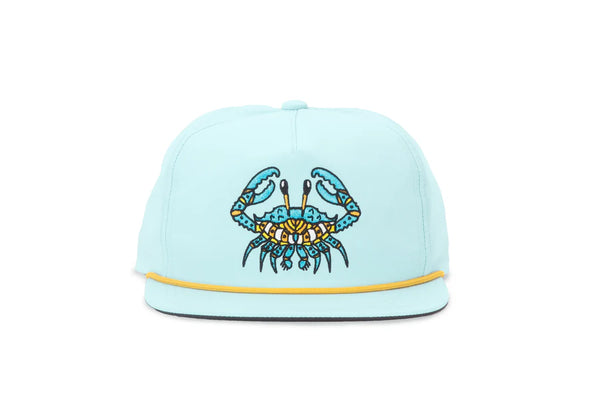 Crab Flat Brim Performance Hat - Seafoam