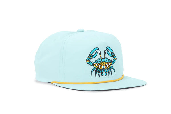 Crab Flat Brim Performance Hat - Seafoam
