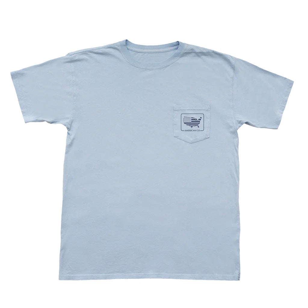 Reagan True American Short Sleeve Pocket Tee - Sky Blue