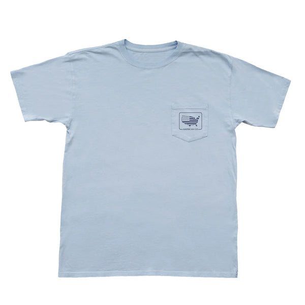 Reagan True American Short Sleeve Pocket Tee - Sky Blue