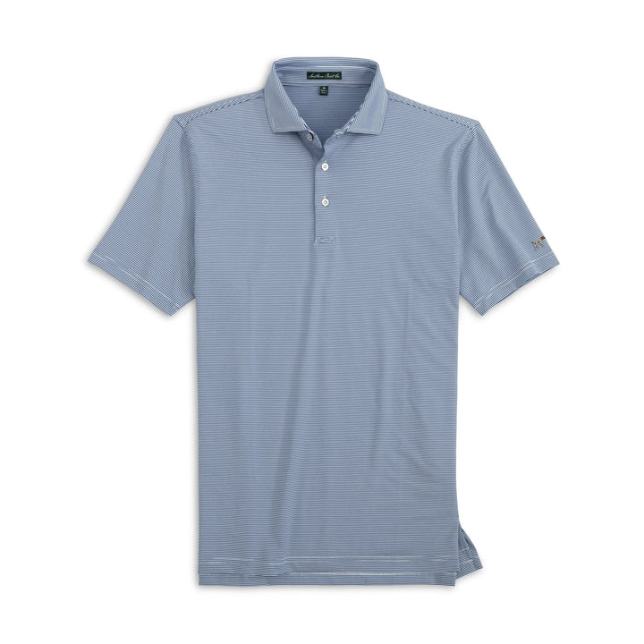 Hinton Stripe Polo - White & Navy