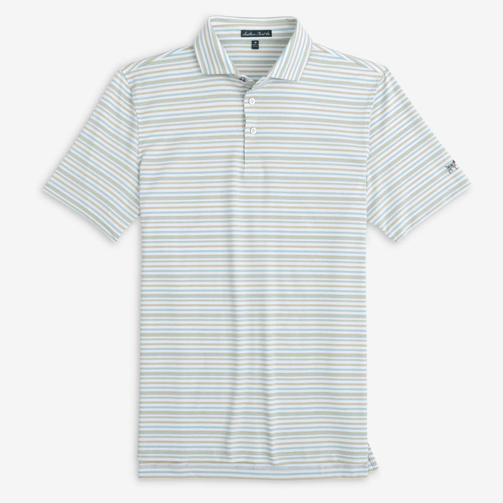 Valley Stripe Polo - White/Blue/Tan