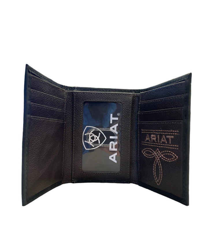 Trifold Bull Hide Black Wallet