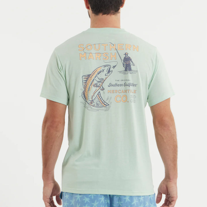 SEAWASH™ Tee - Retro Redfish - Seafoam