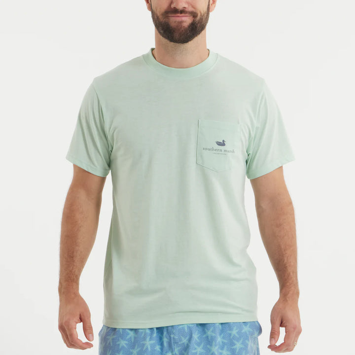 SEAWASH™ Tee - Retro Redfish - Seafoam