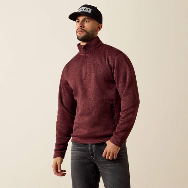 Caldwell 1/4 Zip Sweater - RED MAHOGANY