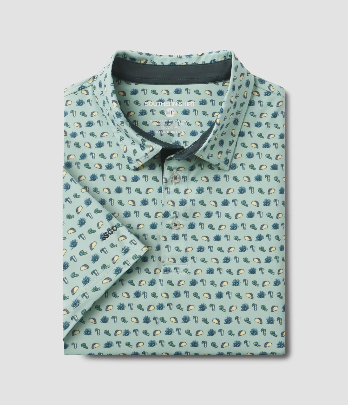 Tacos and Tequila Printed Polo