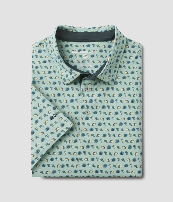 Tacos and Tequila Printed Polo