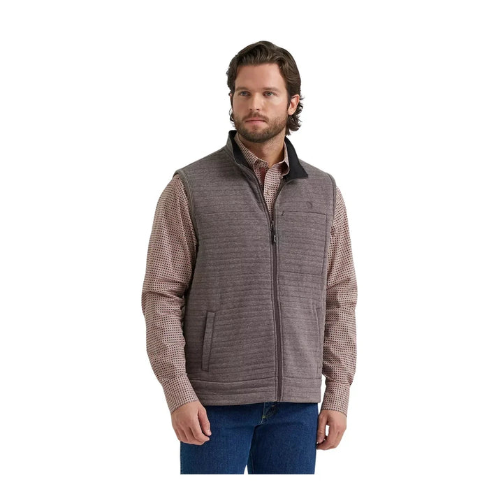 Wrangler Men's George Strait Knit Full Zip Pullover - Brown