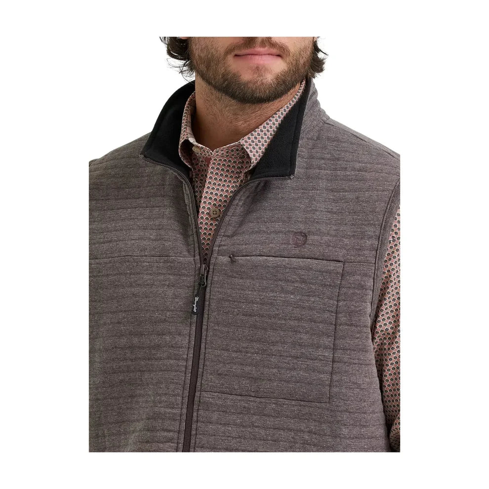 Wrangler Men's George Strait Knit Full Zip Pullover - Brown