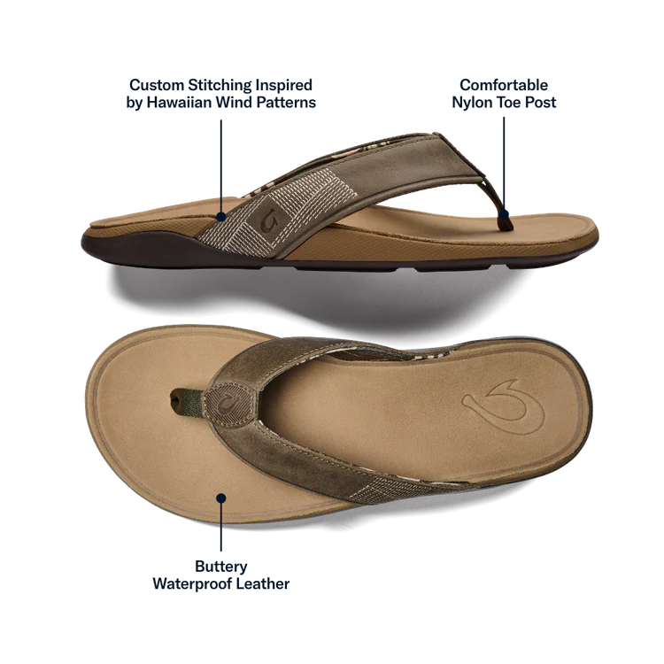 Men's Tuahine Waterproof Leather Sandal - Hunter & Golden Sand