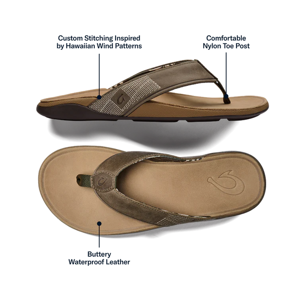 Men's Tuahine Waterproof Leather Sandal - Hunter & Golden Sand