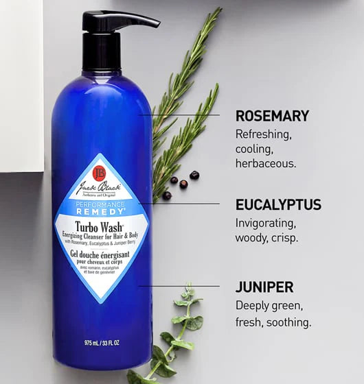 Turbo Wash® Energizing Cleanser for Hair & Body Rosemary, Eucalyptus & Juniper Berry 10 oz