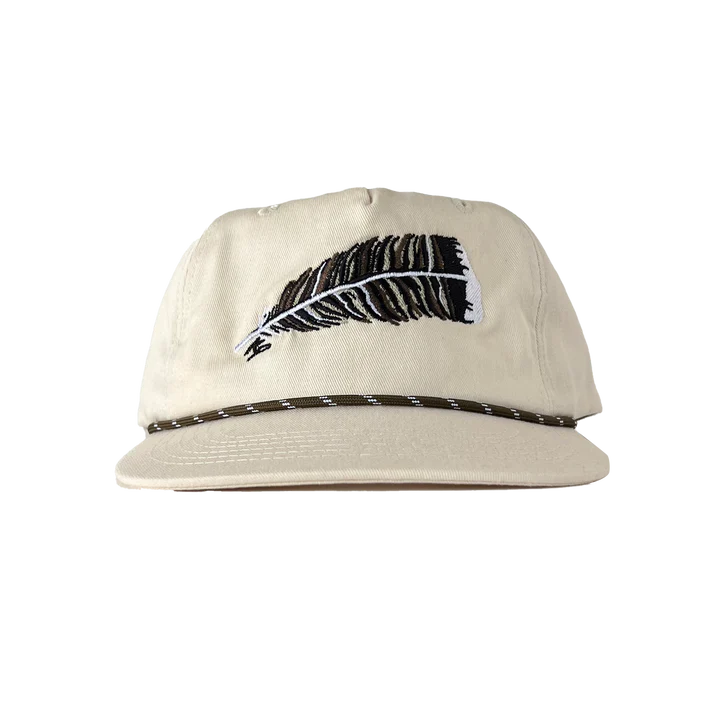 Turkey Feather Rope Hat - Ivory