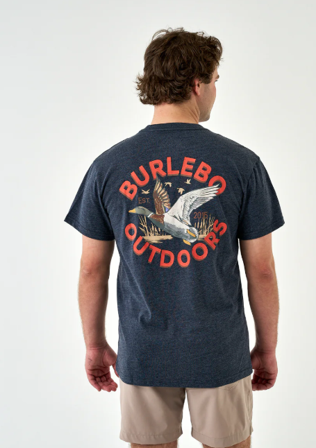 SS Tee - Old School Duck Hunt - Heather Navy