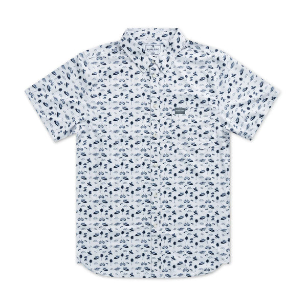 Performance Button Up - On The Water - Cream/Navy