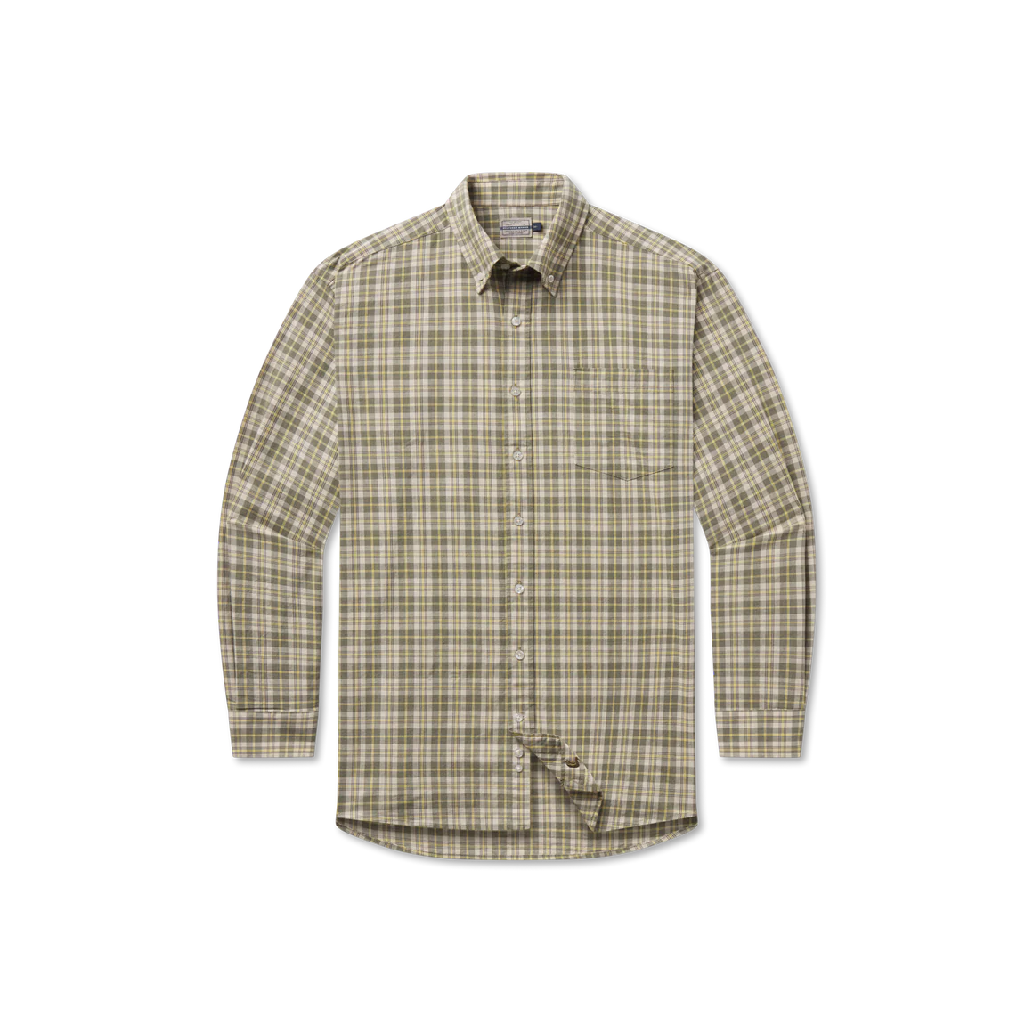 Bandera Washed Plaid Dress Shirt- Sage & Dark Olive