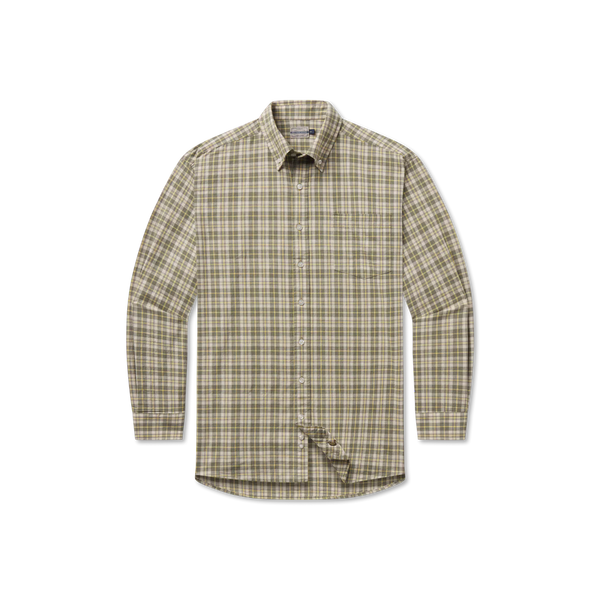 Bandera Washed Plaid Dress Shirt- Sage & Dark Olive