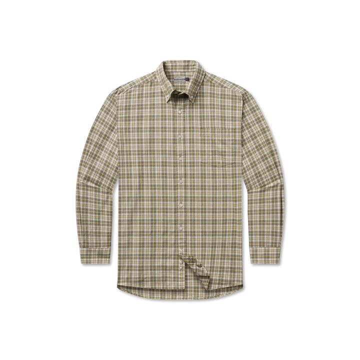Bandera Washed Plaid Dress Shirt- Sage & Dark Olive