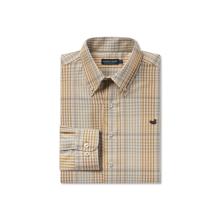 Edgefield Windowpane Dress Shirt - Field Khaki/Dark Olive