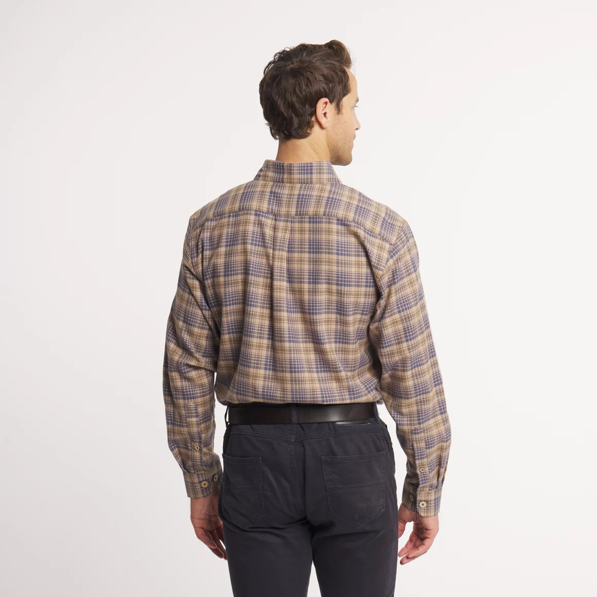 Myrtle Plaid Flannel Tee - Burnt Taupe & Slate
