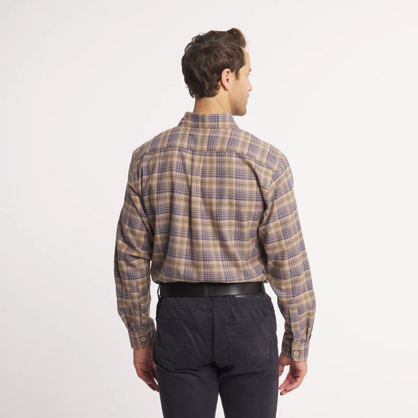 Myrtle Plaid Flannel Tee - Burnt Taupe & Slate
