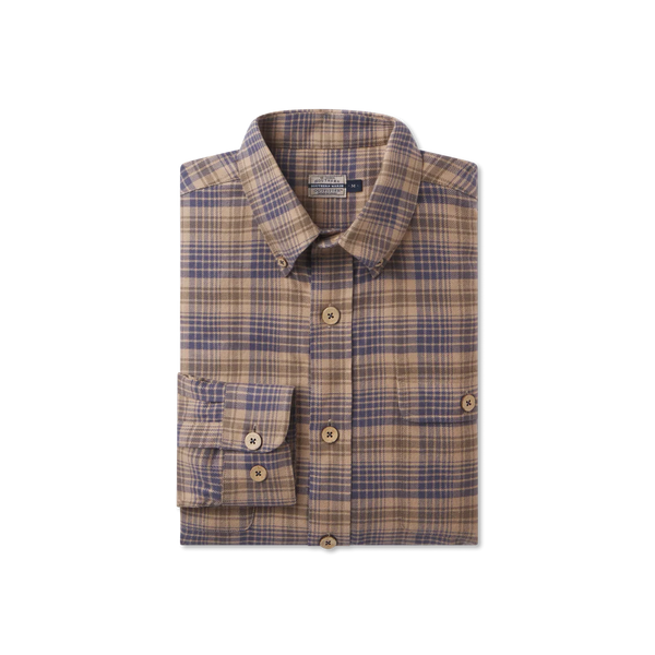 Myrtle Plaid Flannel Tee - Burnt Taupe & Slate