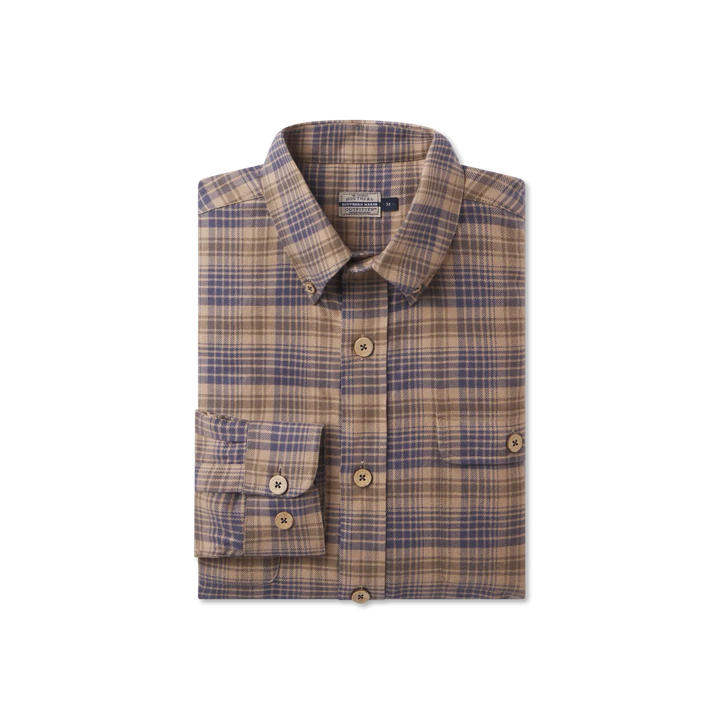 Myrtle Plaid Flannel Tee - Burnt Taupe & Slate