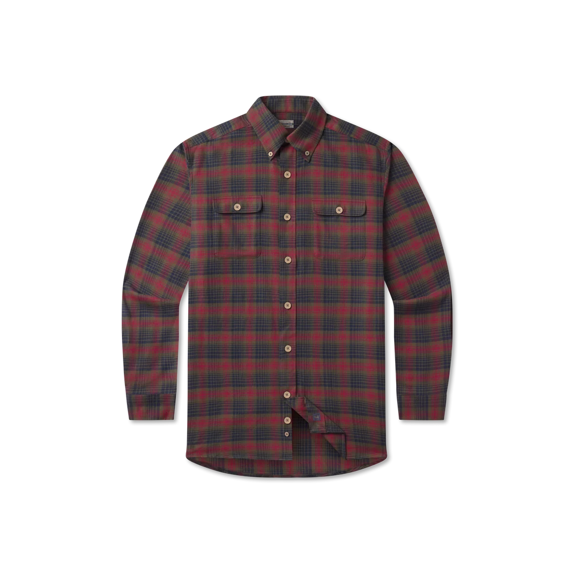 Myrtle Plaid Flannel Tee - Dark Olive & Navy Flannel