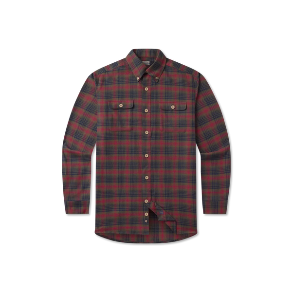 Myrtle Plaid Flannel Tee - Dark Olive & Navy Flannel
