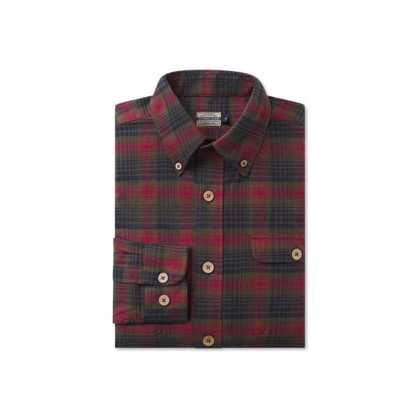 Myrtle Plaid Flannel Tee - Dark Olive & Navy Flannel