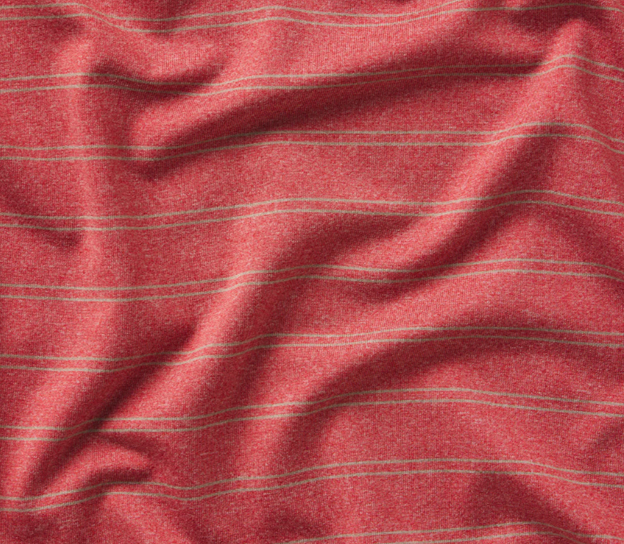 Newcastle Stripe Featherlight Polo SS - Rhubarb Stripe