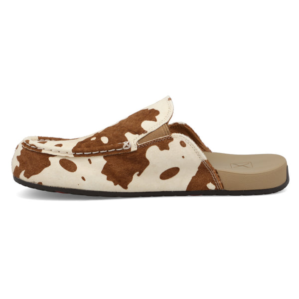 Mule Brown & White Cowhide