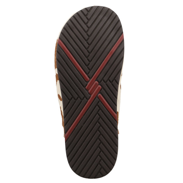 Mule Brown & White Cowhide