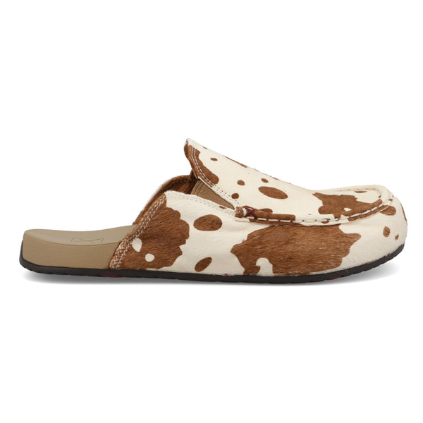 Mule Brown & White Cowhide