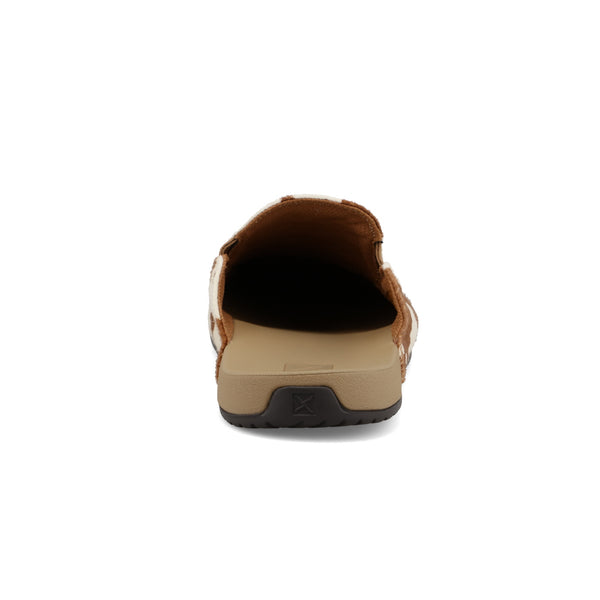 Mule Brown & White Cowhide