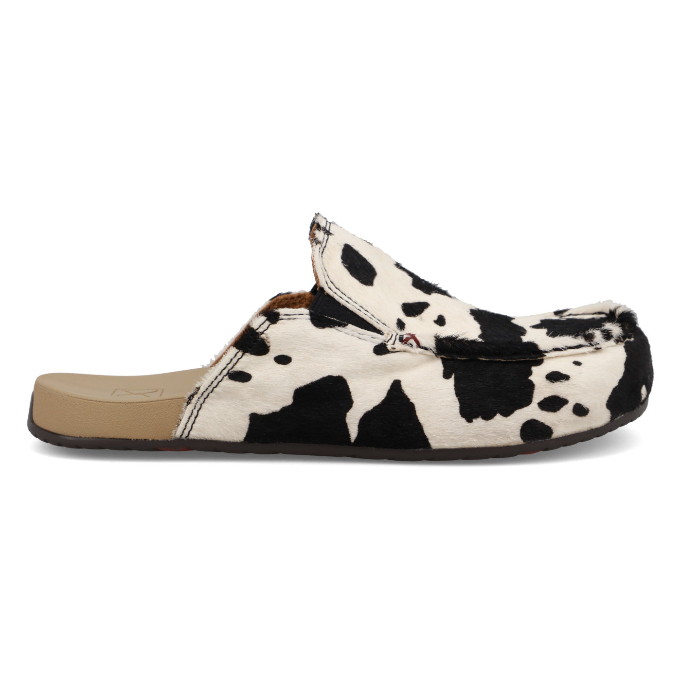 Mule Black & White Cowhide