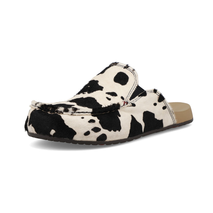 Mule Black & White Cowhide