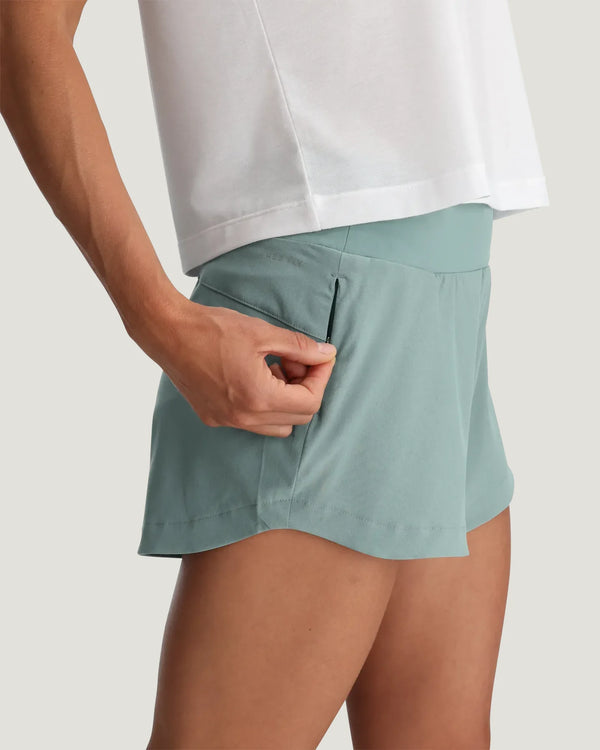 Women's Bamboo-Lined Active Breeze Short – 3" - Ocean Mist