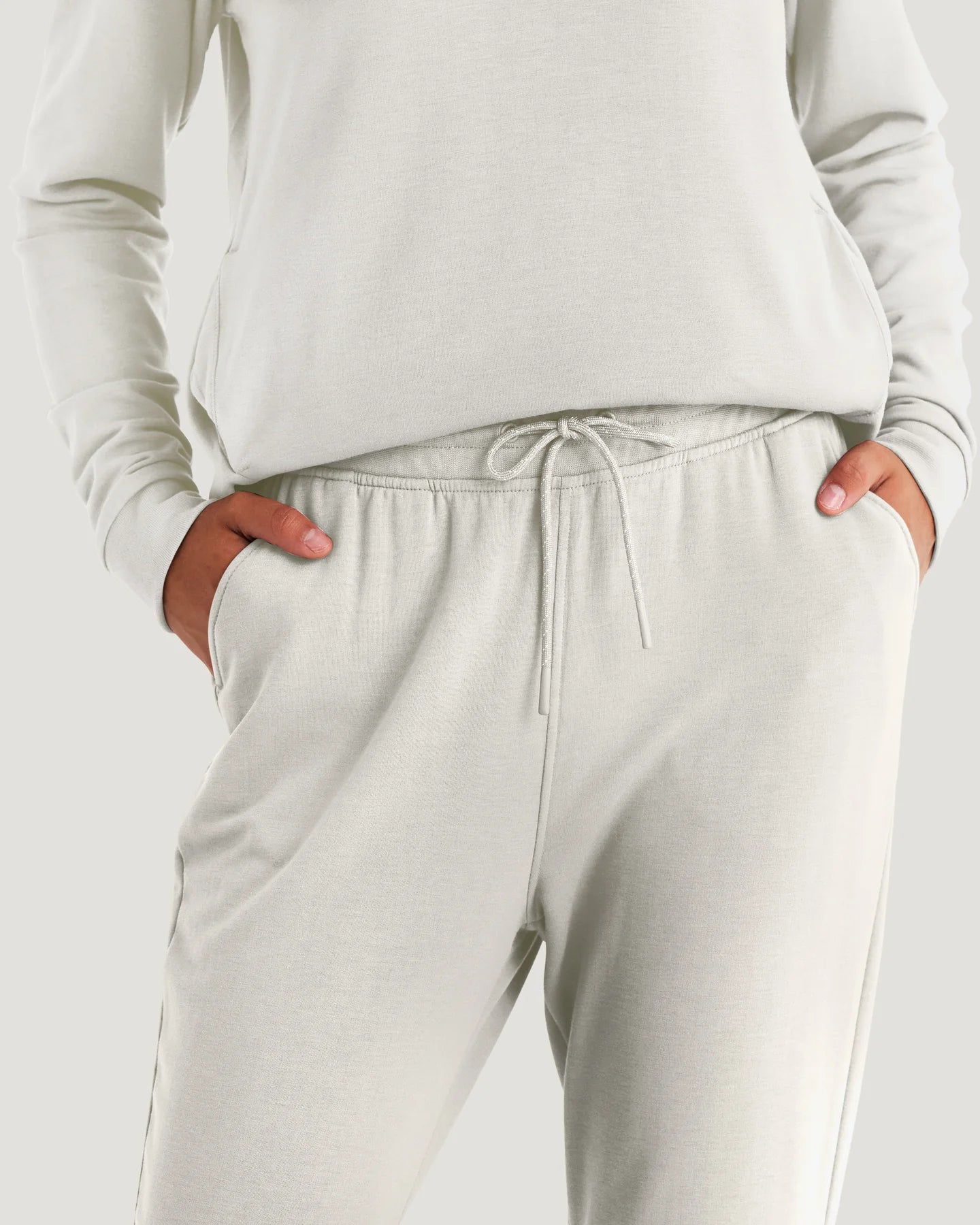 Women's Bamboo Lightweight Fleece Jogger - Off White Heather