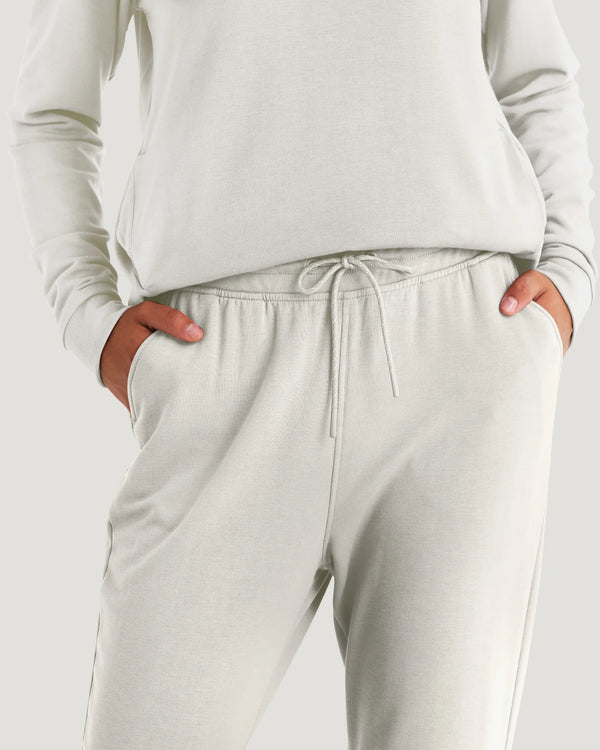 Women's Bamboo Lightweight Fleece Jogger - Off White Heather