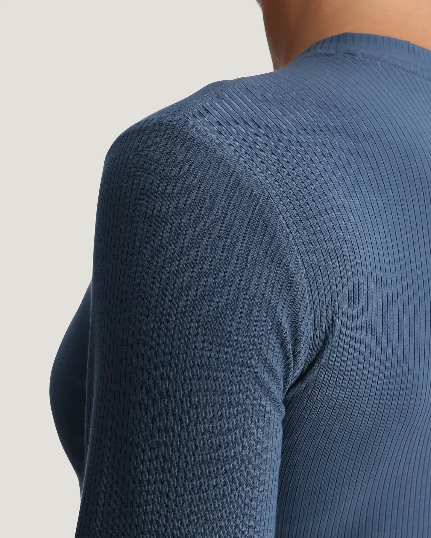 Women's Ribbed Bamboo Long Sleeve - Pacific Blue