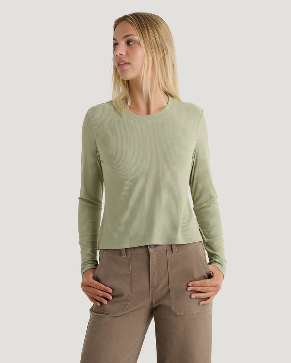 Women's Ribbed Bamboo Long Sleeve - Tea
