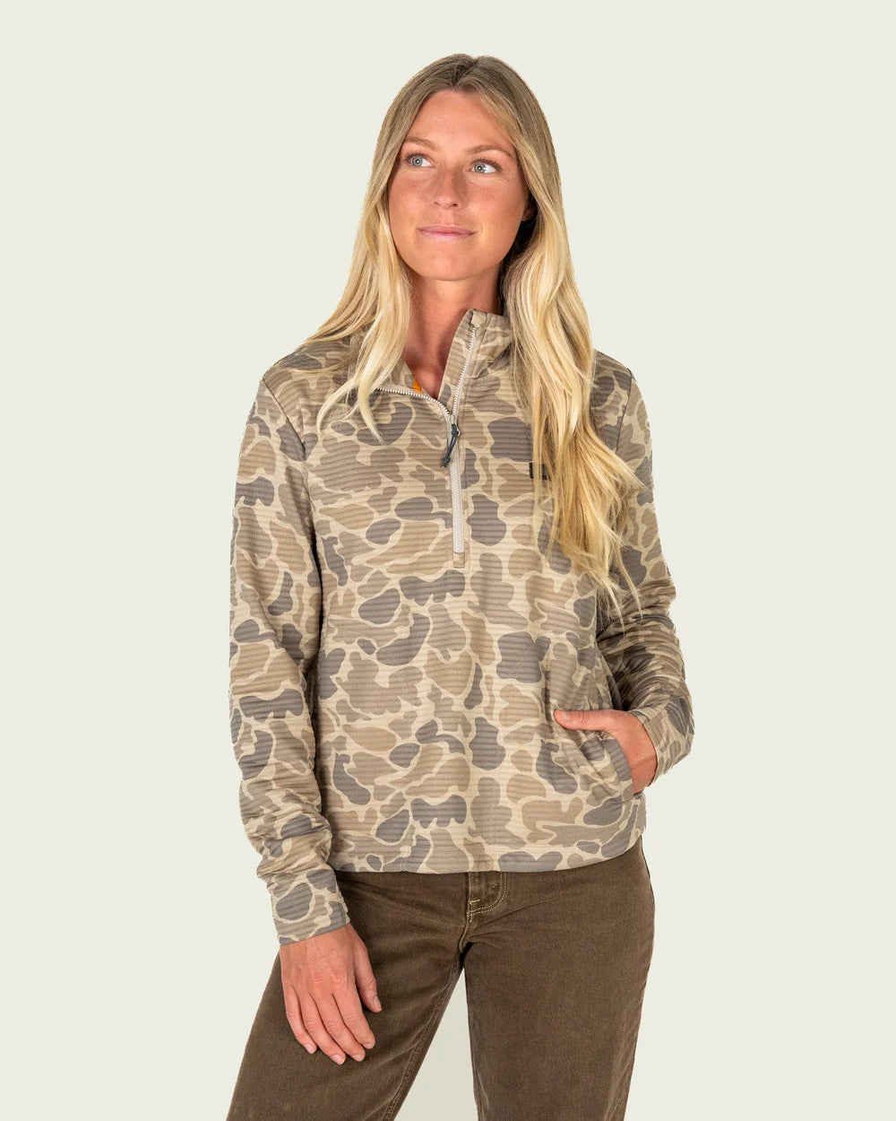 Women's Sullivan Hagood 1/4 Zip - Khaki Mallard Camo