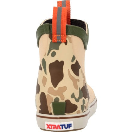 Kid's Ankle Deck Boot - Beige & Duck Camo