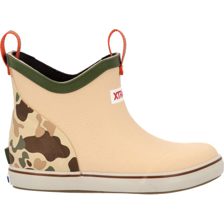 Kid's Ankle Deck Boot - Beige & Duck Camo