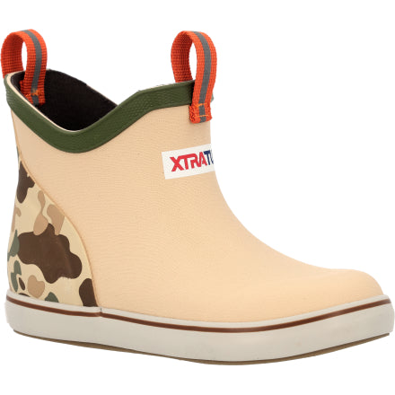Kid's Ankle Deck Boot - Beige & Duck Camo