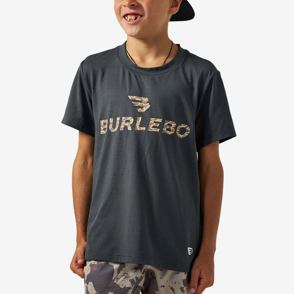 Youth Go To Tee - Flying B Logo - Gun Metal Grey & Gauge Camo