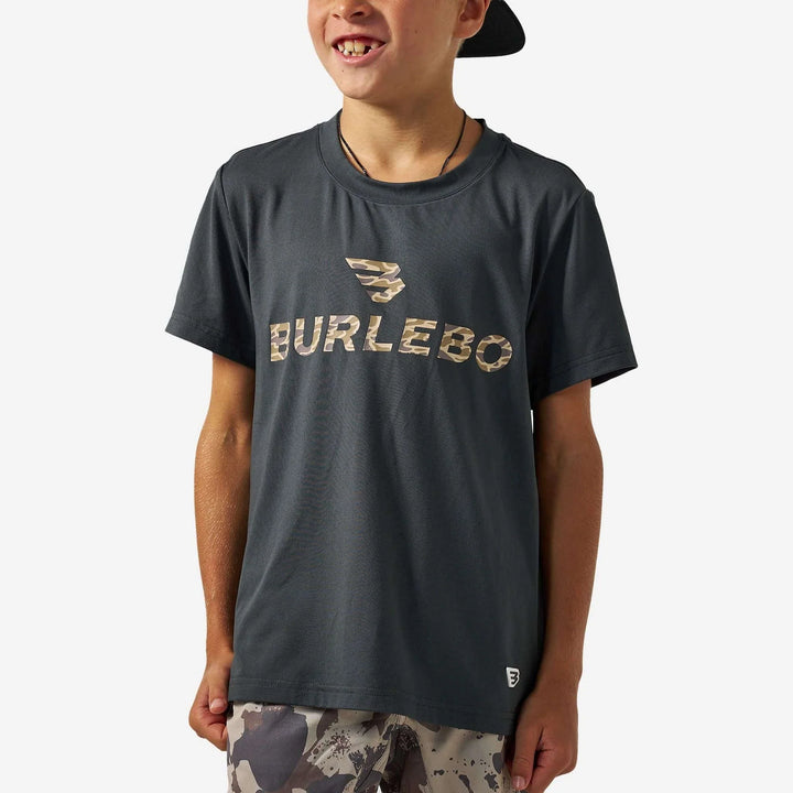 Youth Go To Tee - Flying B Logo - Gun Metal Grey & Gauge Camo